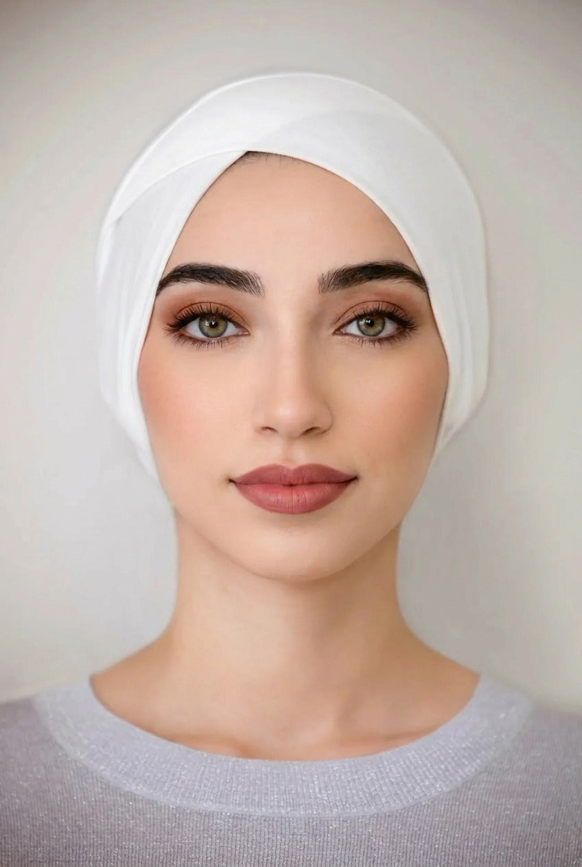 Criss Cross Tube Underscarf-Ivory