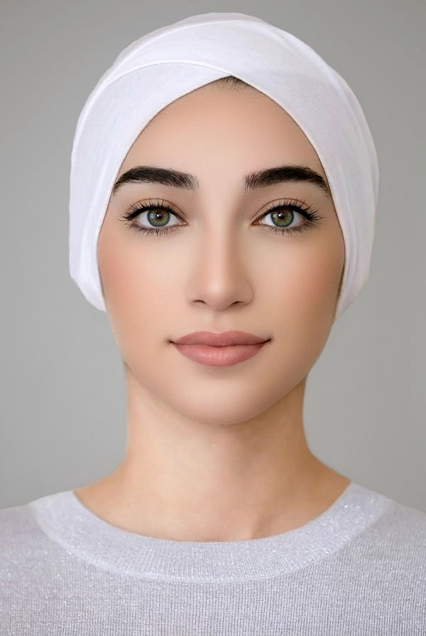Criss Cross Tube Underscarf-White