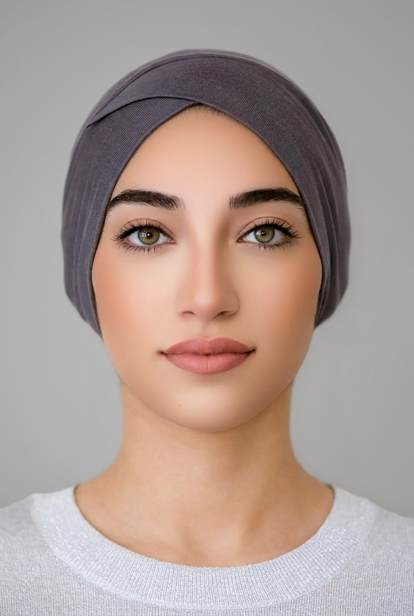 Criss Cross Tube Underscarf-Dark Grey