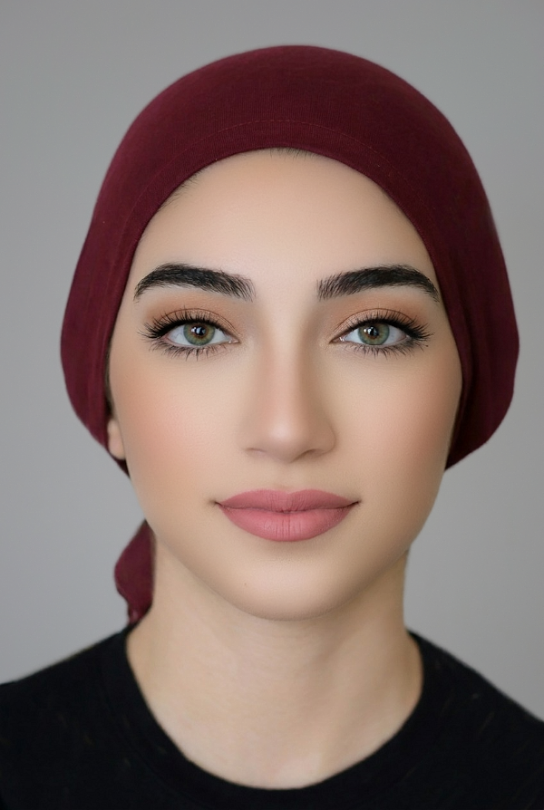 JERSEY TIE BACK BONNET-PLUM