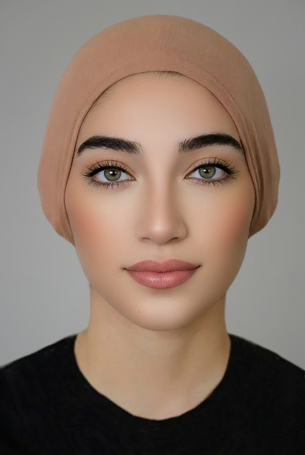 JERSEY TIE BACK BONNET-TAN