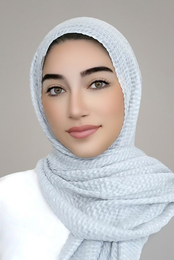 Pleated Light Hijab-Light Gray