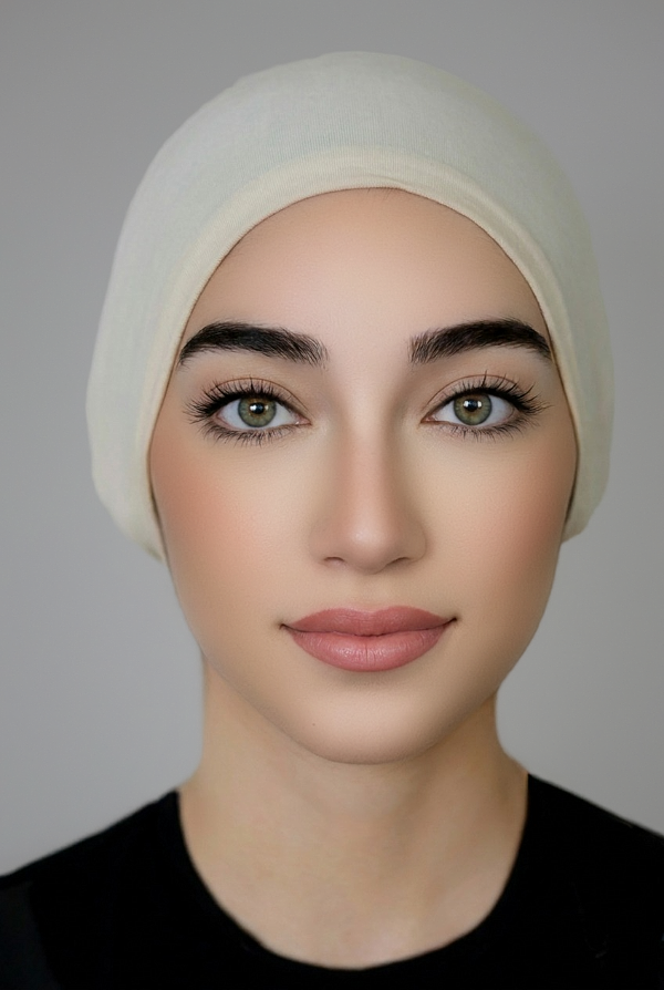 JERSEY TIE BACK BONNET-BEIGE