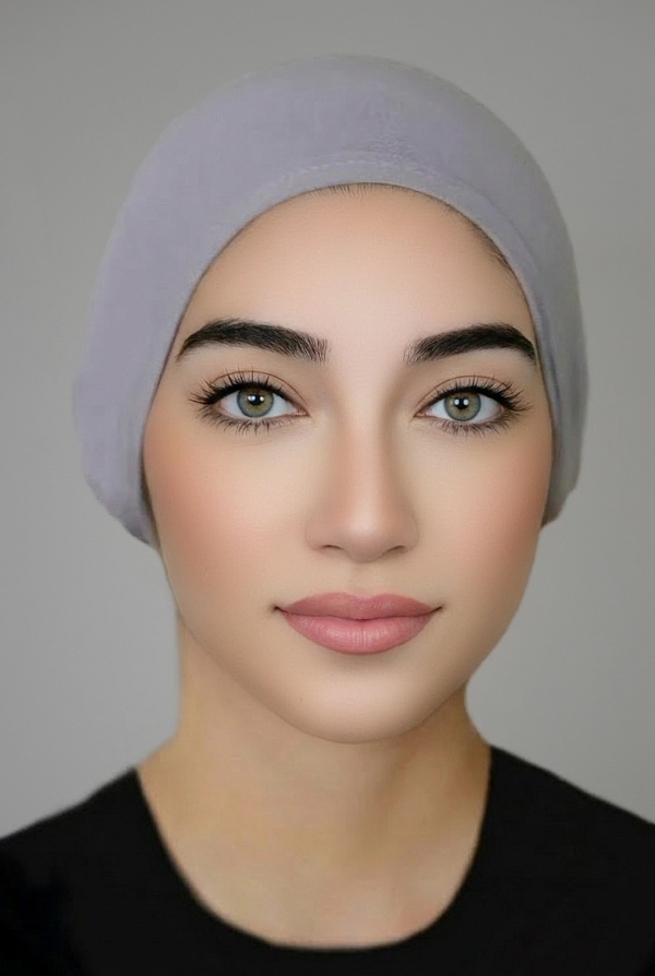 JERSEY TIE BACK BONNET-LIGHT GREY
