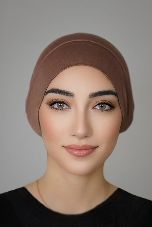 Jersey Tube Underscarf-Light Brown