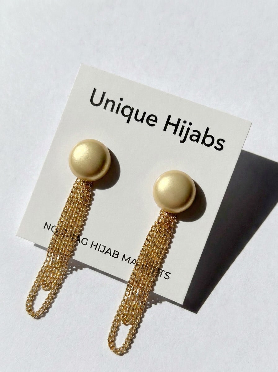 Hijab Magnets With Chain-Gold