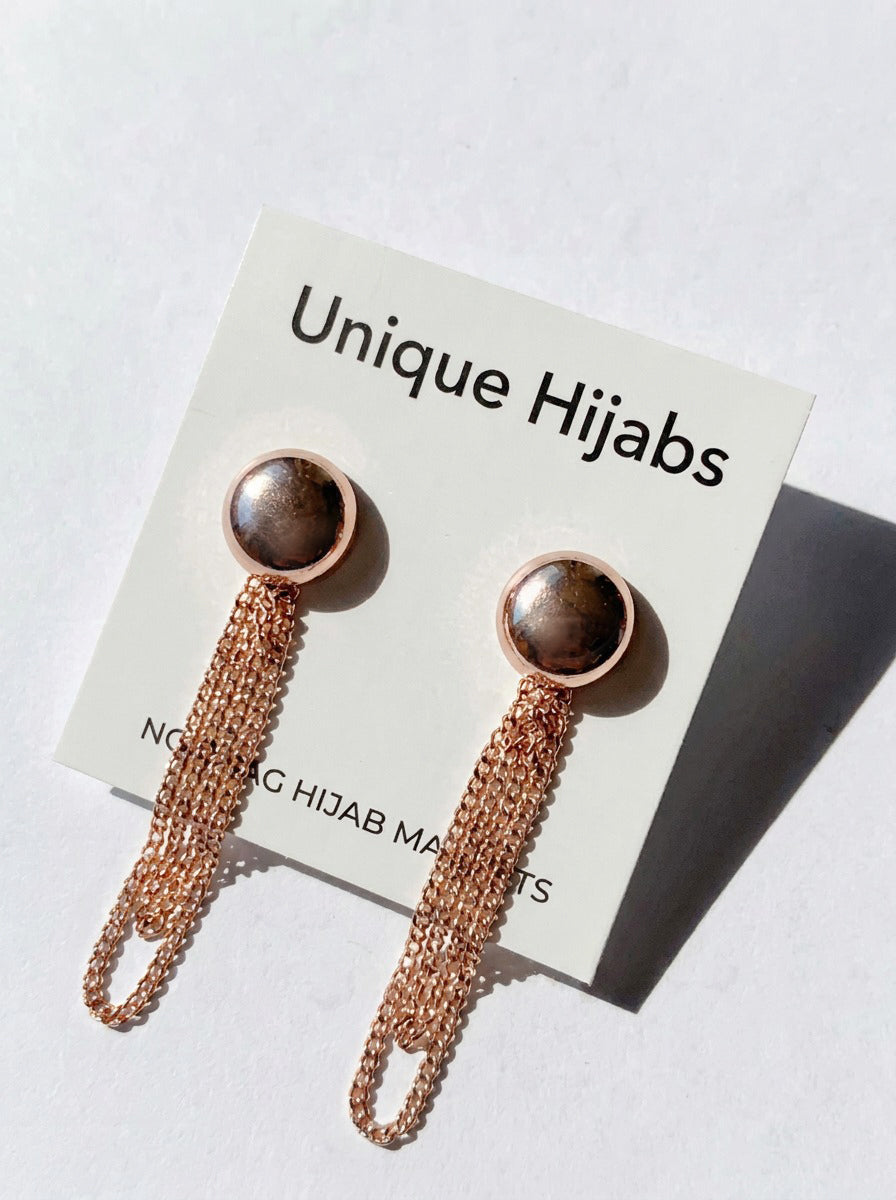 Hijab Magnets With Chain-Rose Gold
