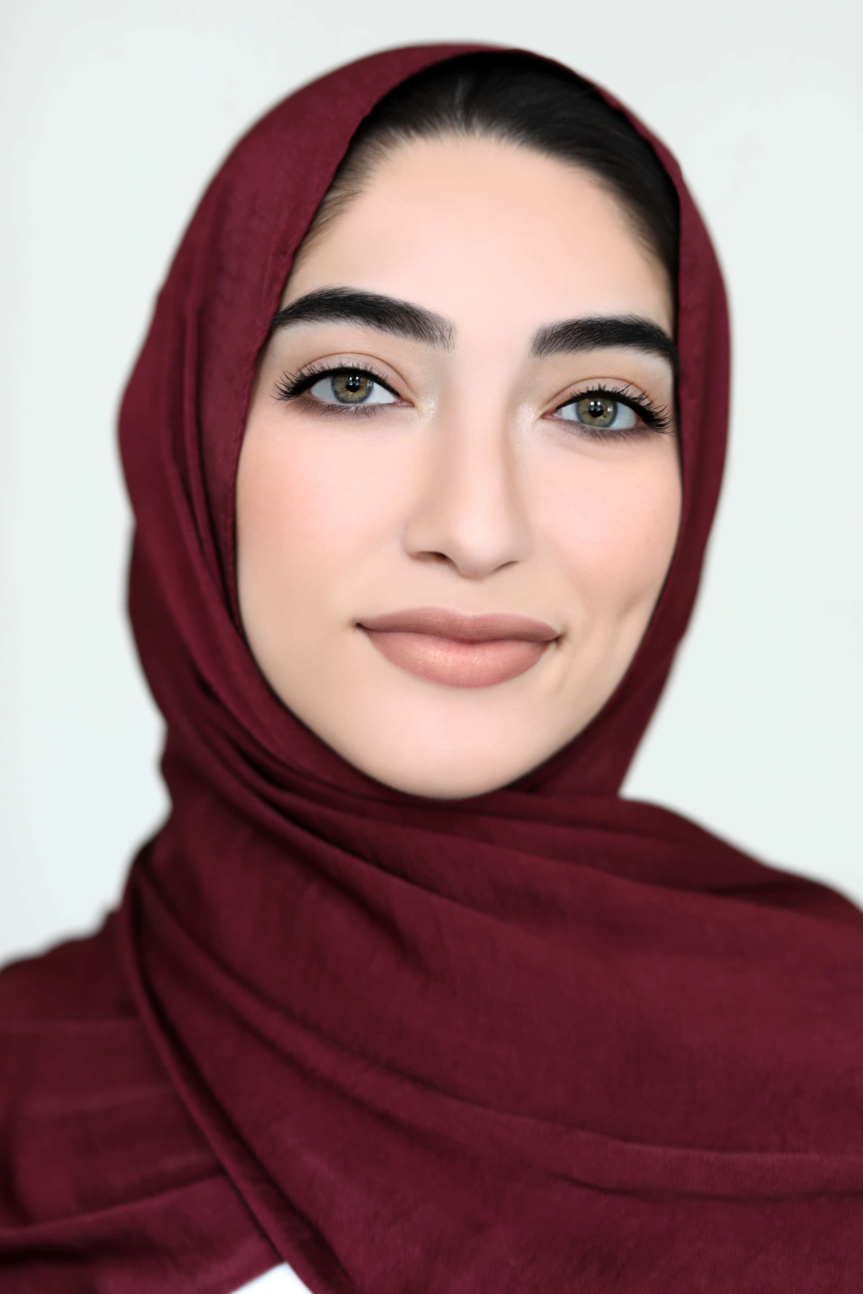 Matte Satin Hijab-Maroon