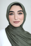 Matte Satin Hijab-Olive