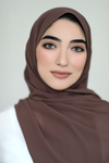 Textured Chiffon Hijab-Brown