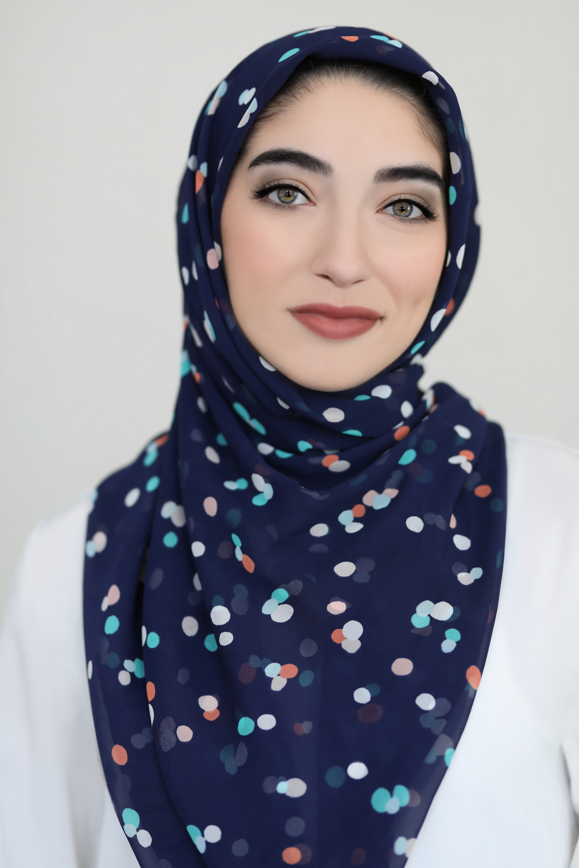 Blue Confetti Square Chiffon Hijab