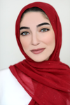 Gold Dust Light Hijab-Red