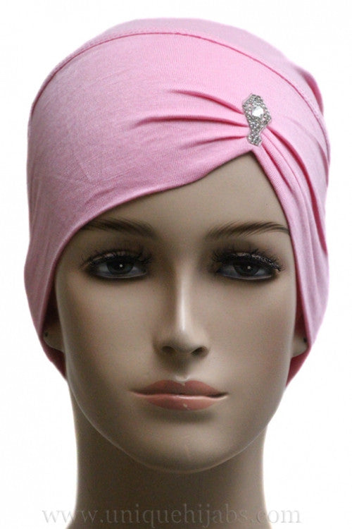 Jewel Pleat Bonnet-Pink