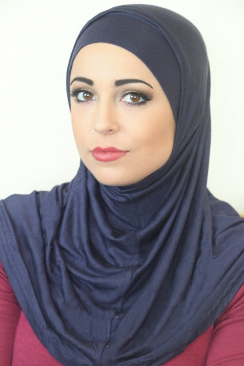 2 PC Al Amira Hijab Jersey-Navy