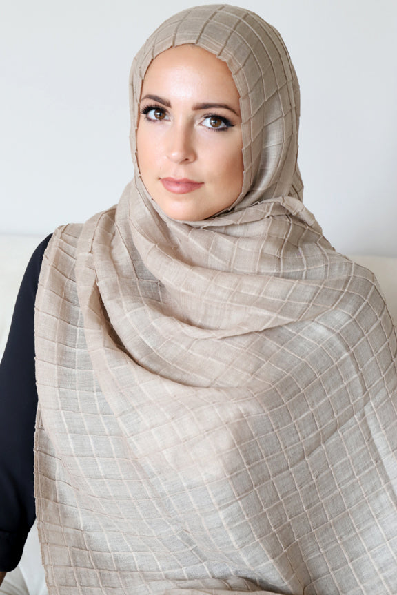 All Boxed Up Light Hijab-Light Taupe