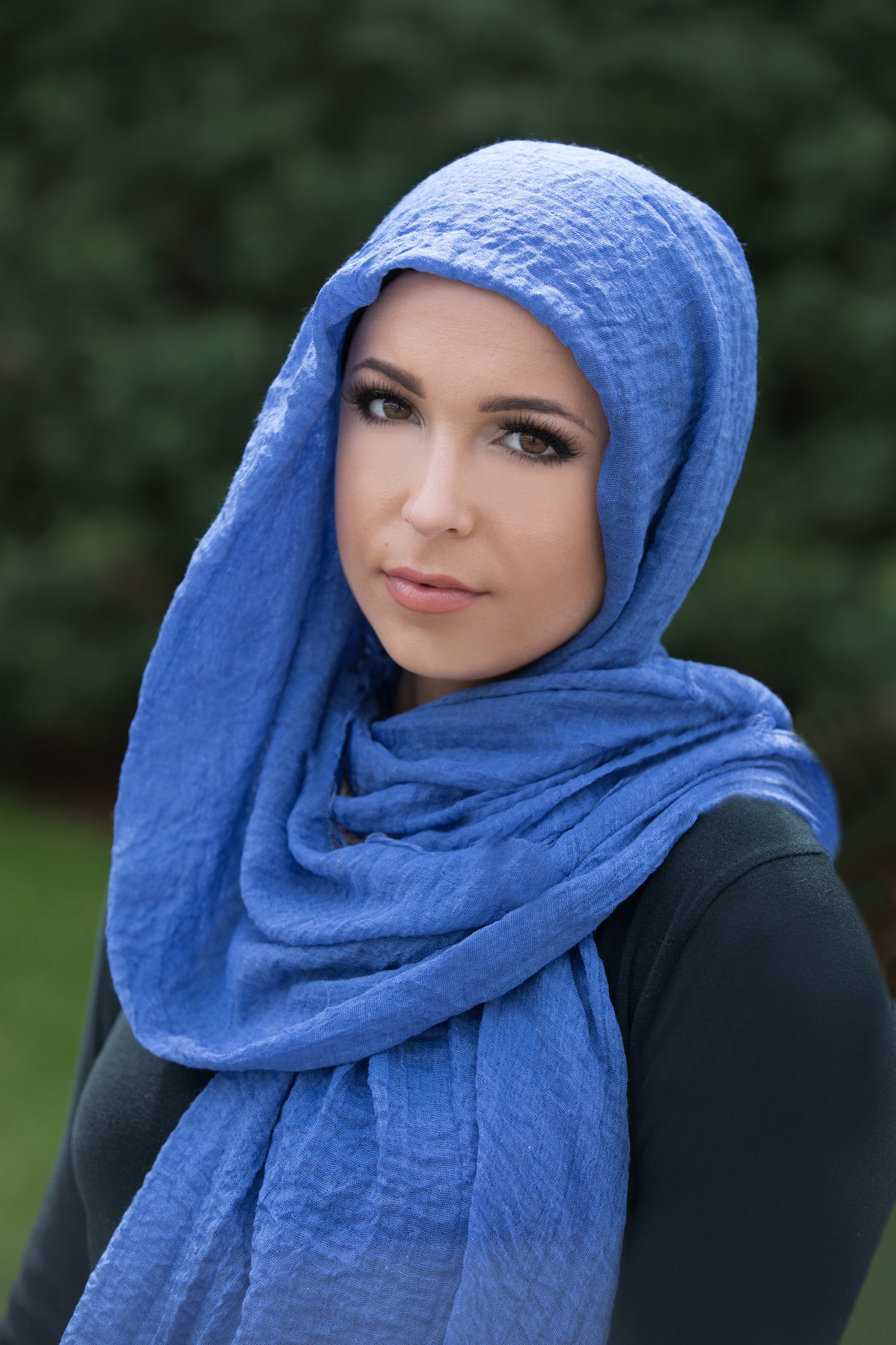 Premium Cotton Light Hijab-Royal Blue