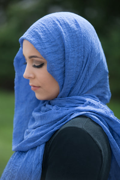 Premium Cotton Light Hijab-Royal Blue