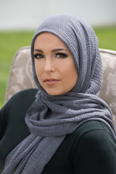 Premium Cotton Light Hijab-Dark Gray