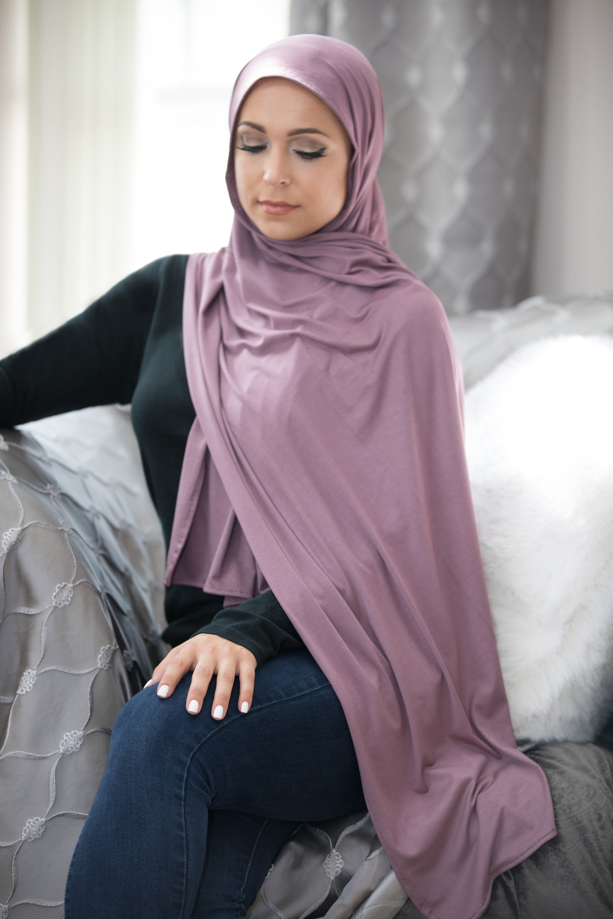 Shimmer Jersey Hijab - Gold