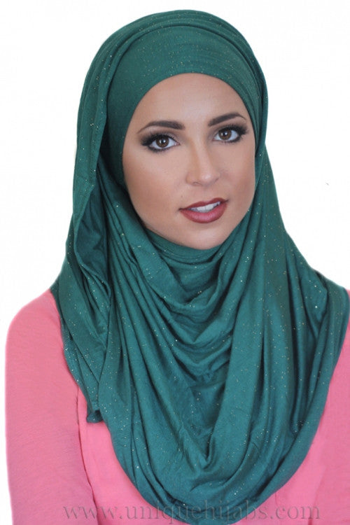 Shimmer Jersey Hijab-Green