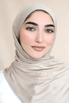 Shimmer Jersey Hijab-Seashell