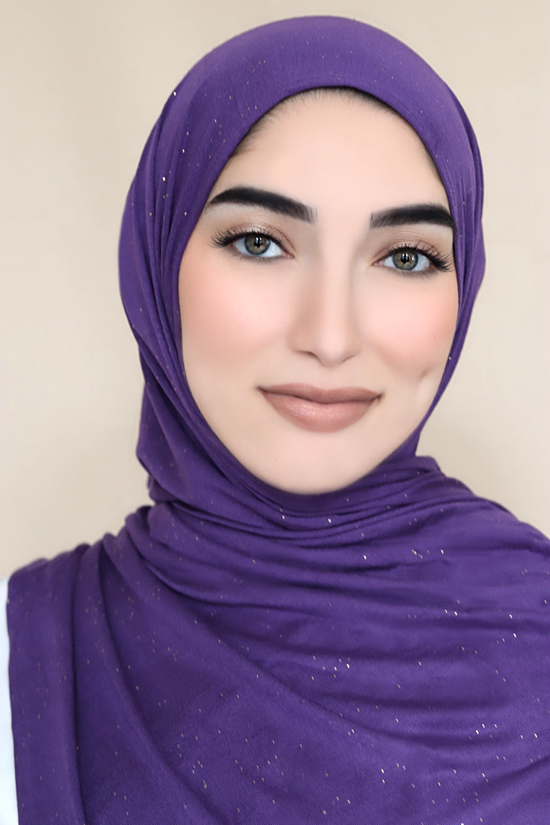 Shimmer Jersey Hijab-Dark Purple
