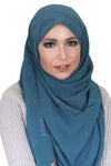 Basic Size Chiffon Hijab-Turquoise