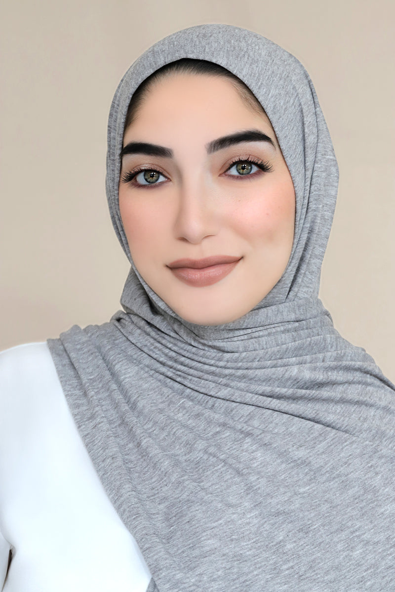 Luxury Jersey Hijab-Heather Grey