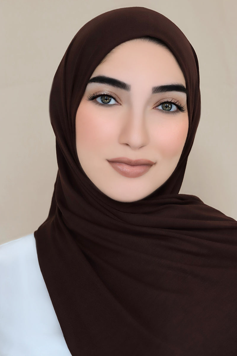 Luxury Jersey Hijab-Dark Brown