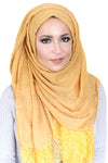 Lace Edge Light Hijab-Mustard