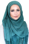 Lace Edge Light Hijab-Green