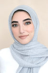 Pleated Light Hijab-Light Gray