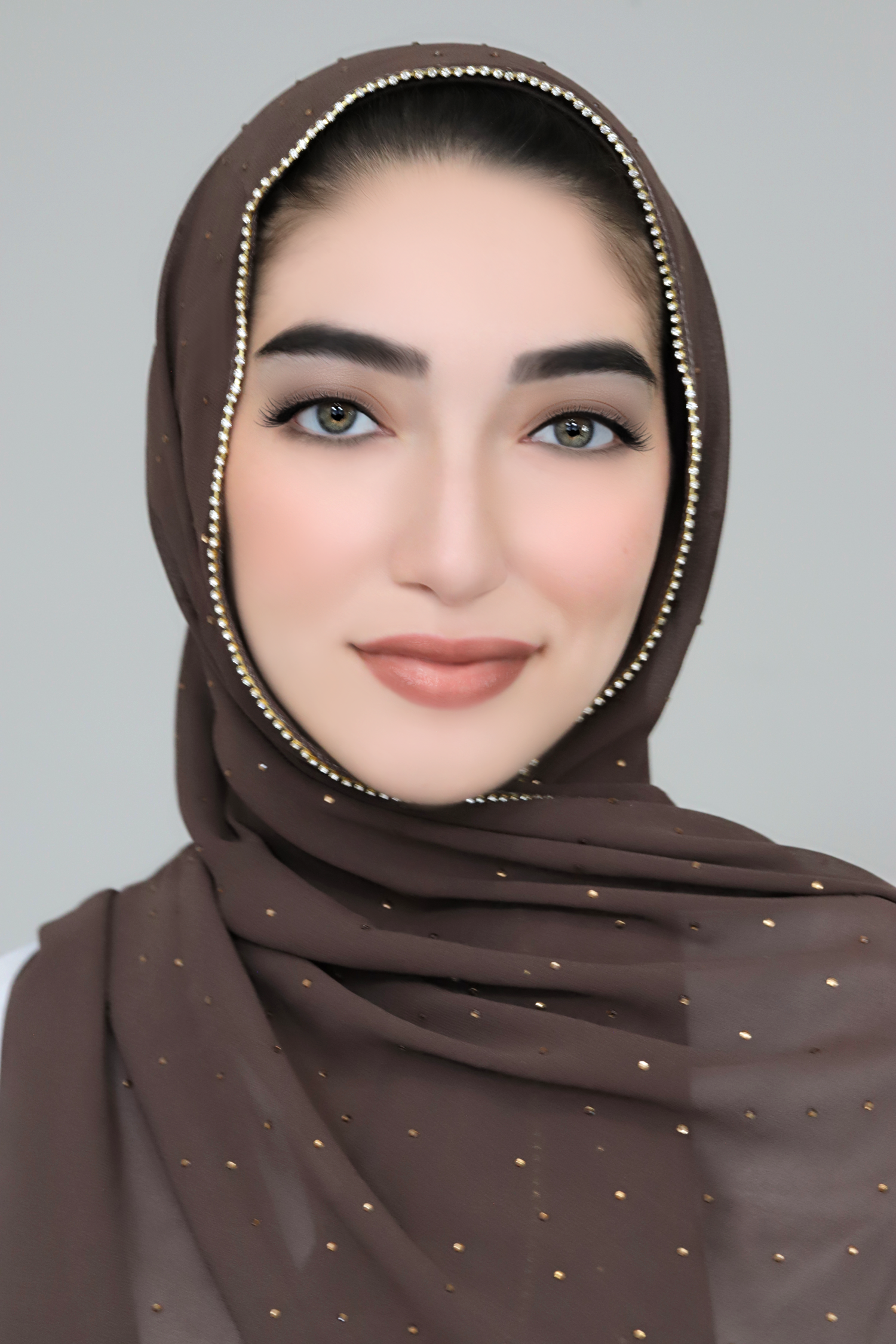 Stone Edge Chiffon Hijab-Brown