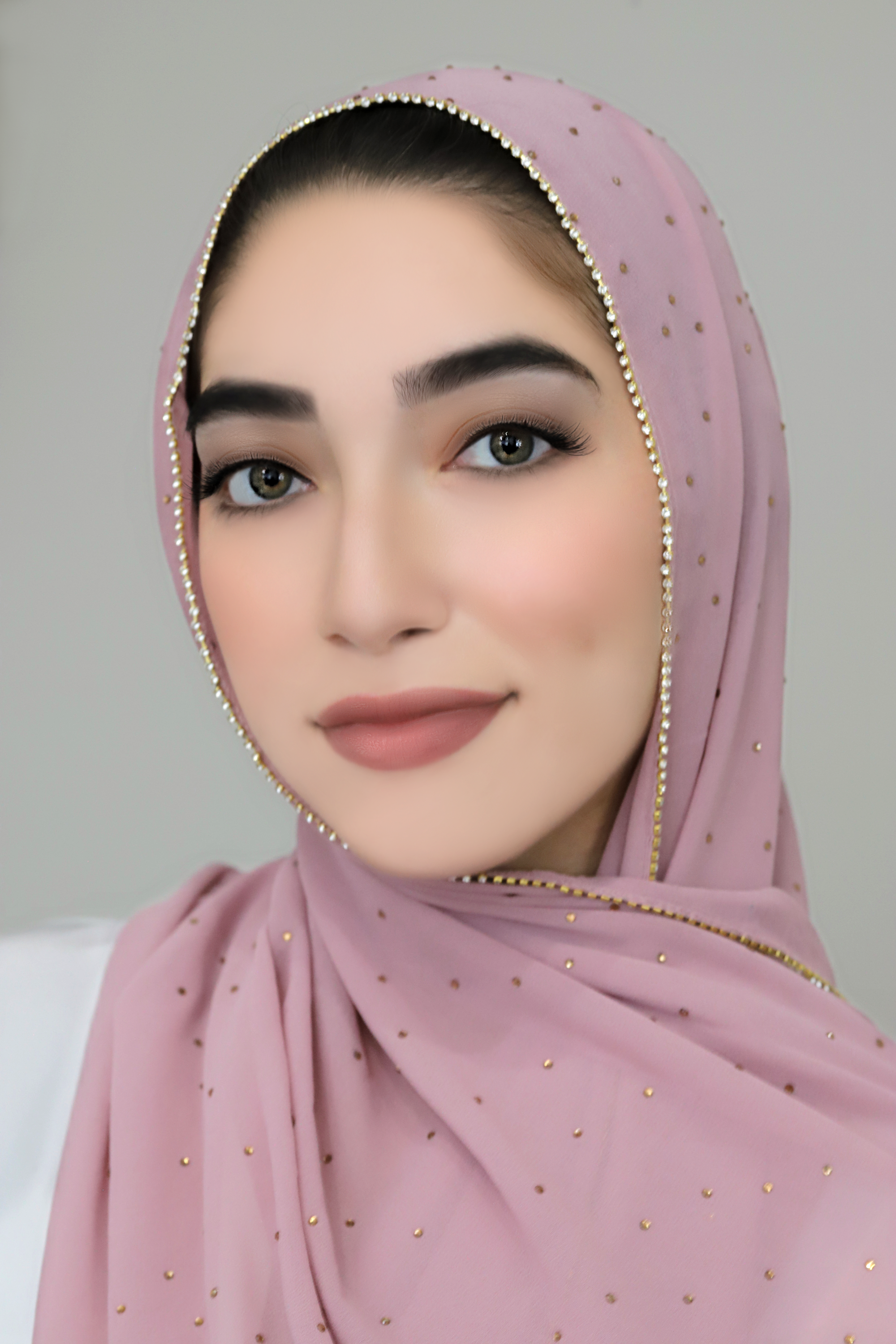 Stone Edge Chiffon Hijab-Rose