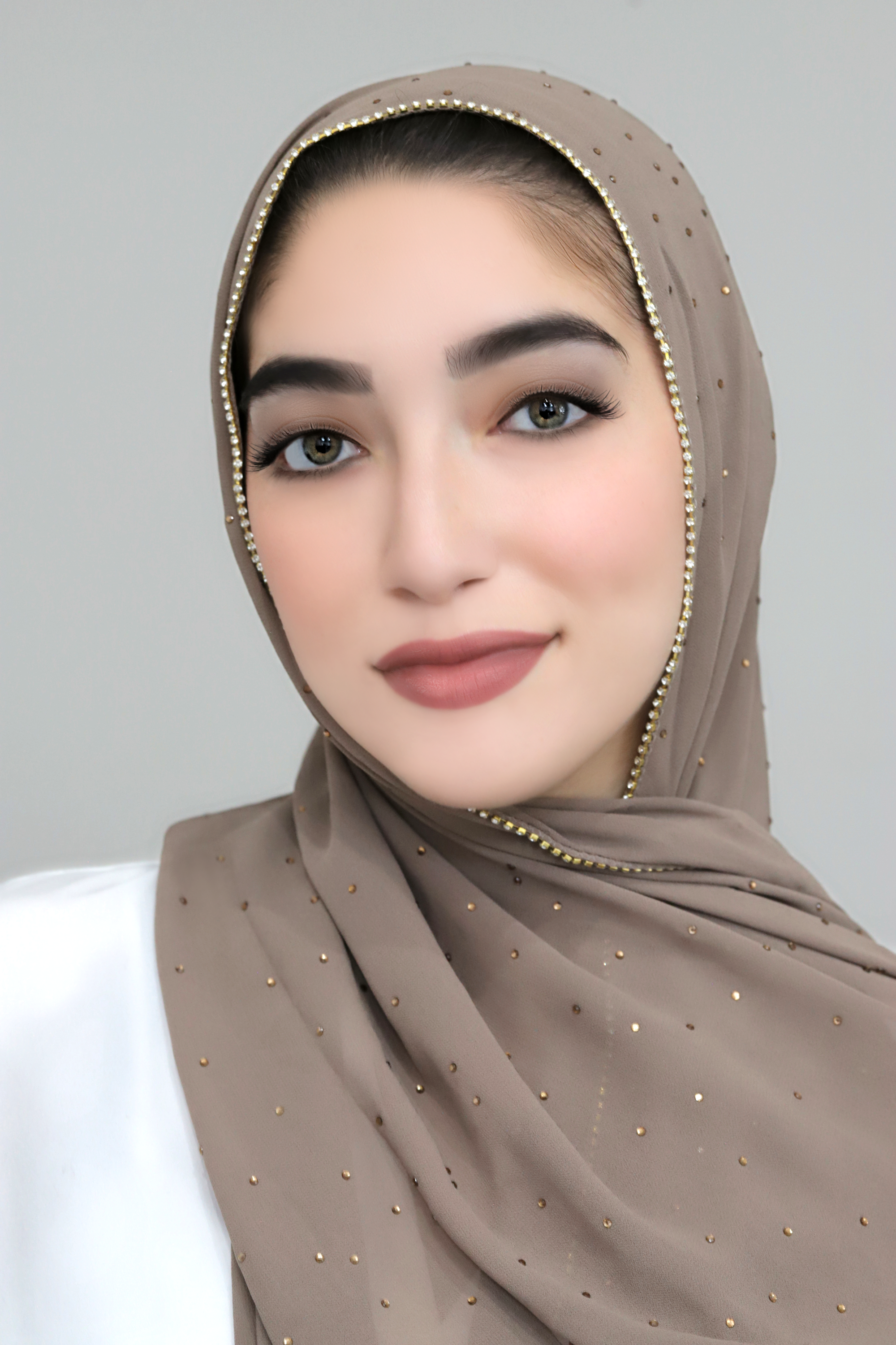 Stone Edge Chiffon Hijab-Taupe