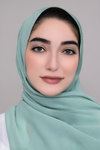 Textured Chiffon Hijab-Mint
