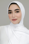 Small Shimmer Jersey HIjab-White