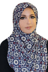 Retro Sole Chiffon Hijab-Navy
