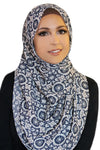 Retro Sole Chiffon Hijab-Navy Gray