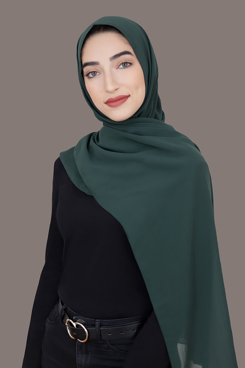Basic Size Chiffon Hijab-Emerald
