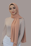 Ribbed Jersey Hijab-Porcelain
