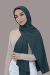 Ribbed Jersey Hijab-Emerald