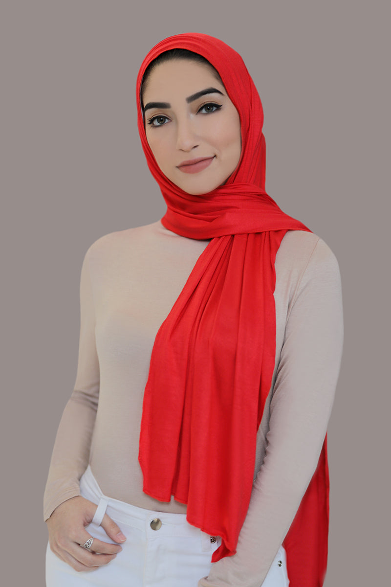 Small Jersey HIjab-Red