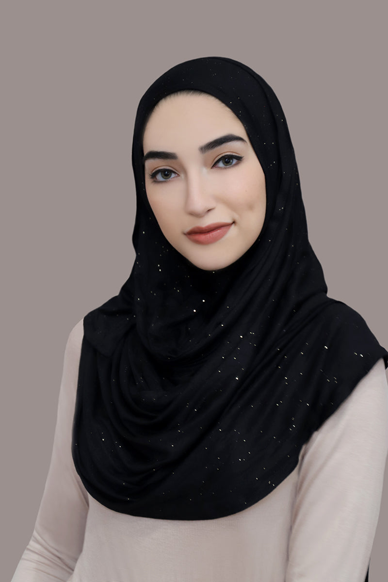 Shimmer Instant Jersey Hijab-Black