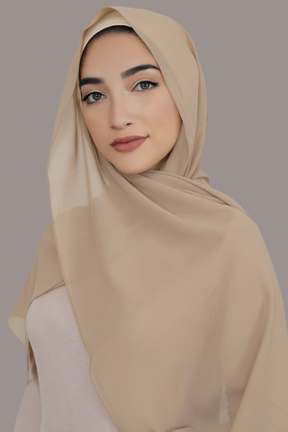Basic Size Chiffon Hijab-Nude