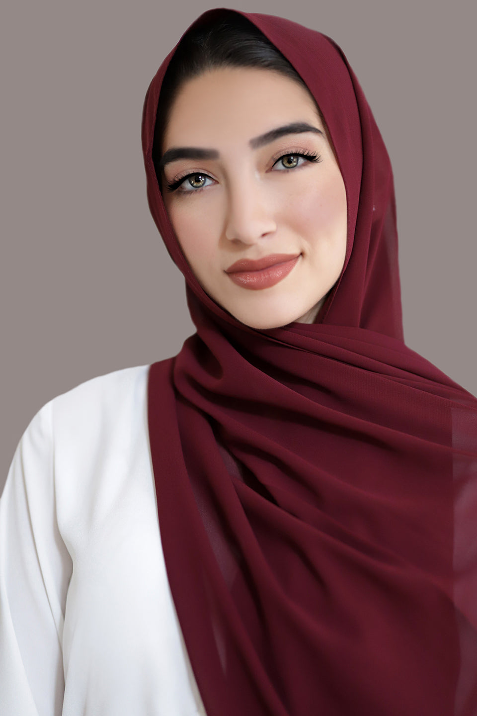 Basic Size Chiffon Hijab-Grape