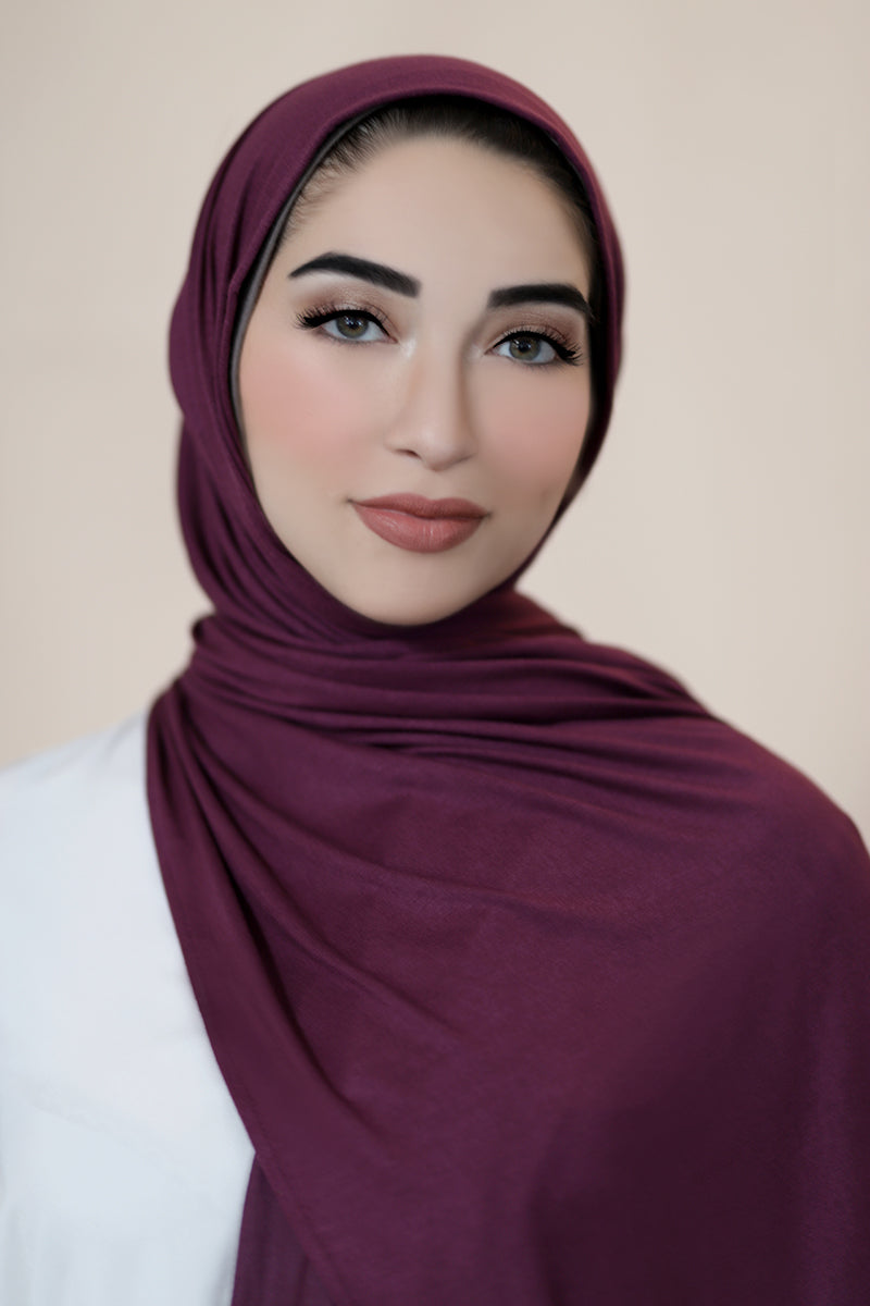 Luxury  Jersey Hijab-Grape