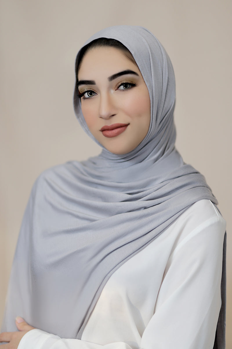 Luxury Jersey Hijab-Light Gray