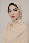 Ribbed Jersey Hijab-Nude