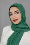 Gold Dust Light Hijab-Emerald Green